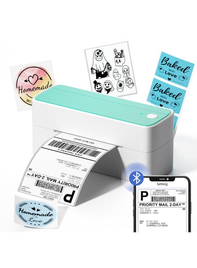 فوميمو طابعة 241BT بلوتوث حرارية لملصقات الشحن 4x6 لاسلكية، متوافقة مع منصة التجارة الإلكترونية، iOS/أندرويد/ويندوز/ماك، سرعة 150 مم/ث بدون حبر أو تونر - Image 1